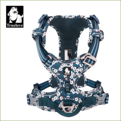 Harnais chiens TRUE LOVE Flower série spéciale SAXONY BLUE / XS