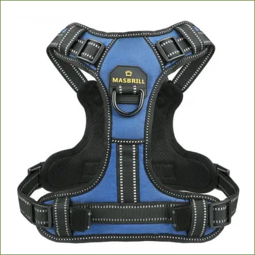 Harnais Nylon Ajustable Réfléchissant Et Anti Traction Bleu / S