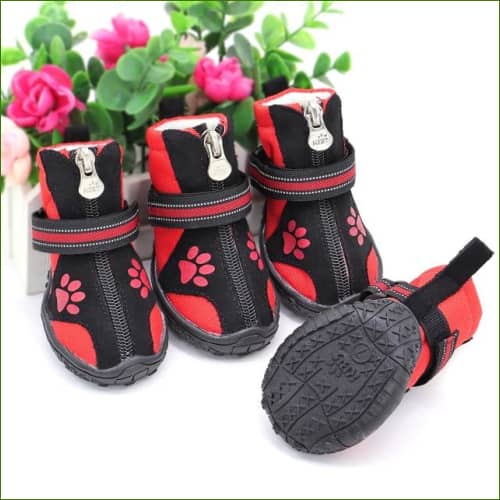 Bottes pour animal de compagnie Antidérapantes - Lot De 4 Pièces Rouge / 8