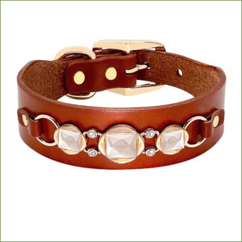 Collier en cuir de luxe pour chien Motif 1 / M