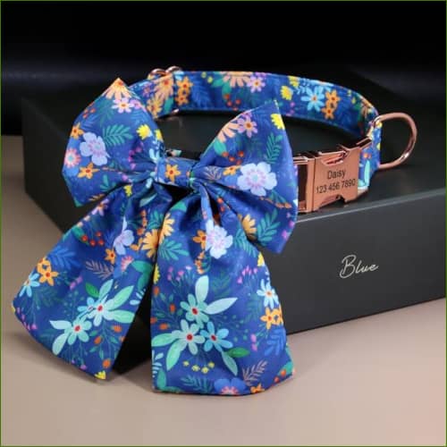 Colliers pour chien en soie Bleu / S