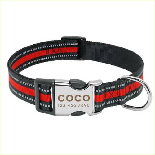 Collier Fluo Gravé Rouge / L