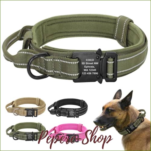 Collier Militaire Avec Gravure Laser Pour Gros Chien