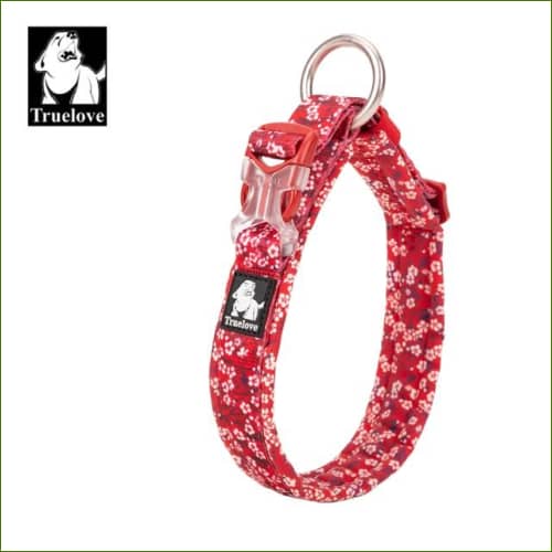 Collier floral pour chien poppy red