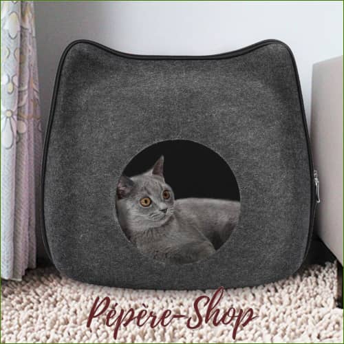 Grotte PiLoDREAM en feutre pour chat , douillette et confortable - -PEPERE SHOP