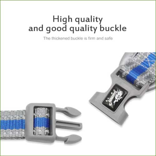 Harnais pour corgi avec sa laisse assortie pour la promenade - vue des boucles à dégagement rapide