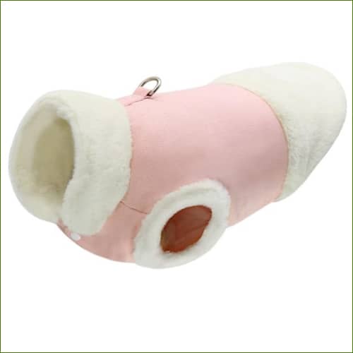 Manteau Dhiver Doublé De Polaire Avec Col En Fourrure Rose / Xl