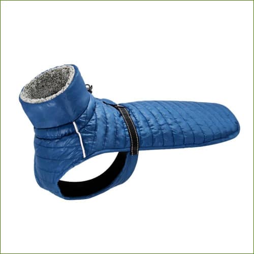 Manteau Gros Chien Sans Manches Avec Col Fourré Bleu / Xl