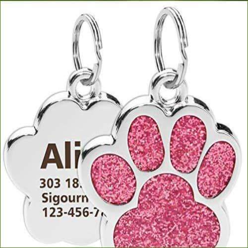 Médaille Gravée Pour Chien - Modèle Design De Luxe Rose / L