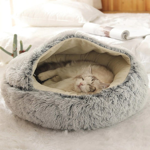 panier douillet pour chat rond et semi fermé