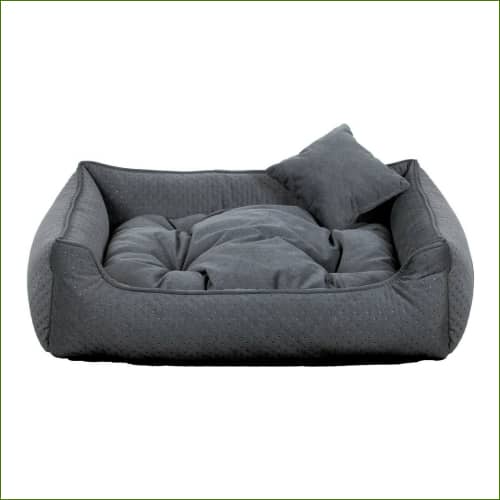 Panier pour chien personnalisé - avec option nom du chien brodé - Anthracite - avec nom brodé / 65x55cm-PEPERE SHOP