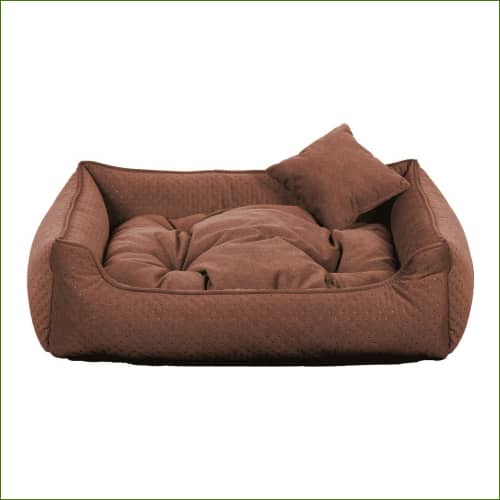 Panier pour chien personnalisé - avec option nom du chien brodé - Cannelle - avec nom brodé / 65x55cm-PEPERE SHOP