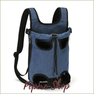 Sac de transport ventral pour chien ou chat en jean denim/