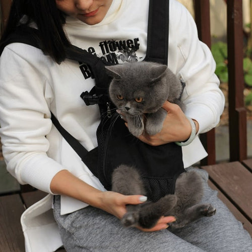 Sac ventral pour chien en jean