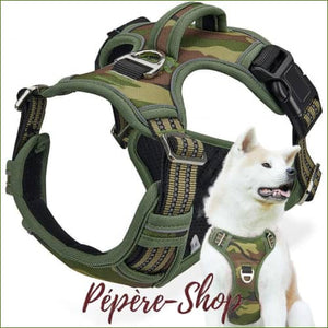 Harnais rembourré pour le confort du chien - motif camouflage/