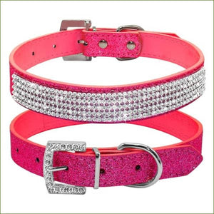 Collier strass petit chien chihuahua, yorkshire ou bichon Rose / M