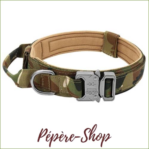 Collier Militaire Pour Chien - Type Tactique Résistant Et Durable Grand Camouflage / M