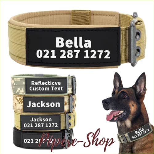 Collier Tactique Avec Personnalisation Pour Gros Chien