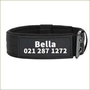 Collier tactique avec personnalisation pour gros chien Noir / L/