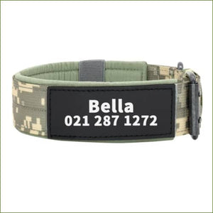 Collier tactique avec personnalisation pour gros chien Vert / L/