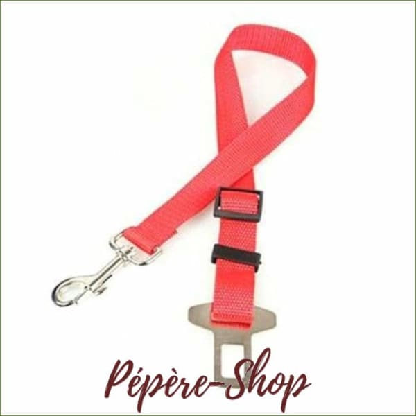 Laisse de sécurité pour transport du chien en véhicule - ROUGE / M-PEPERE SHOP