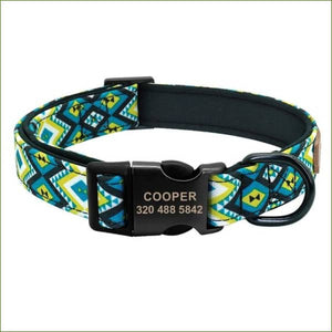 Collier avec prénom et laisse assortie MIDOG Collier Bleu / M/