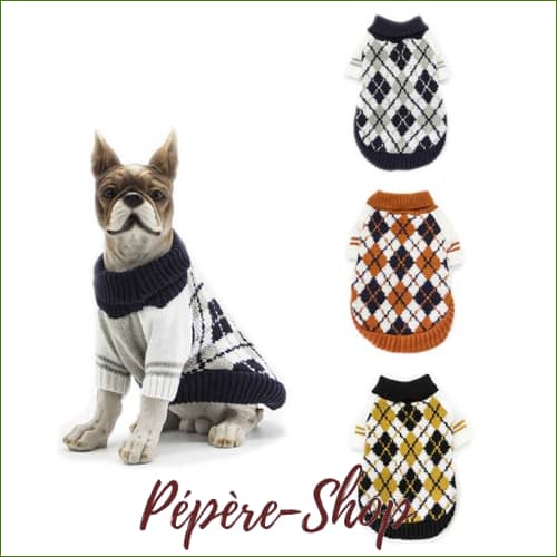 Pull pour petits chiens BULLY à carreaux - PEPERE SHOP