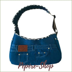Sac de transport à bandoulière pour chien style denim - -PEPERE SHOP