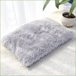 Tapis pour chien anti-stress en peluche douce et moelleuse Gris clair / L/